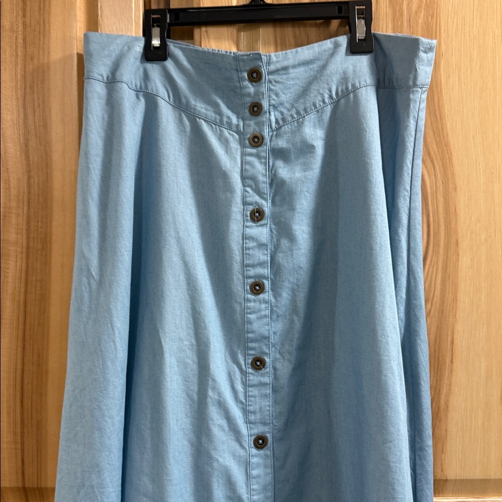 Ooberswank Button-Down A-Line Skirt With Fringe Detail Cowgirl Western Size L - Picture 2 of 9